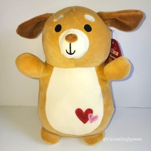 SAM 🐶 Brown Dog Hugmees from Valentine Squad Original Squishmallow ☆》NWT《☆